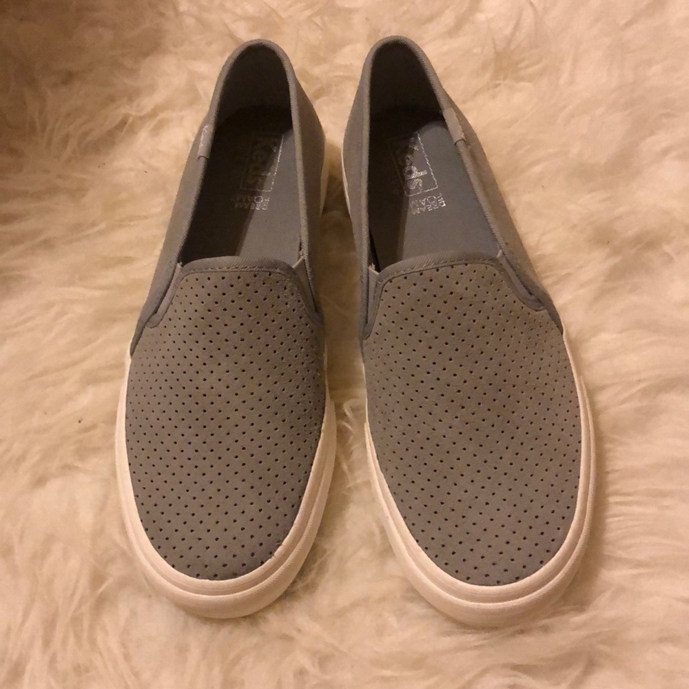 Keds Slip-On Sneakers in Light Gray with White Soles